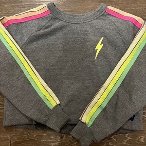 Aviator Nation - BOLT EMBROIDERY CLASSIC CROPPED CREW SWEATSHIRT